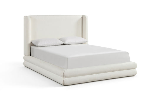 Chandra - Linen Textured Fabric Upholstered Bed