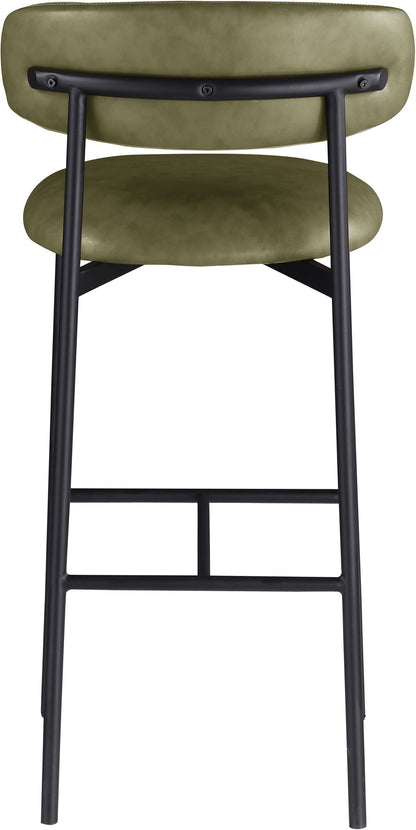 Lupita - Vegan Leather Upholstered Bar Stool With Matte Black Frame (Set of 2)