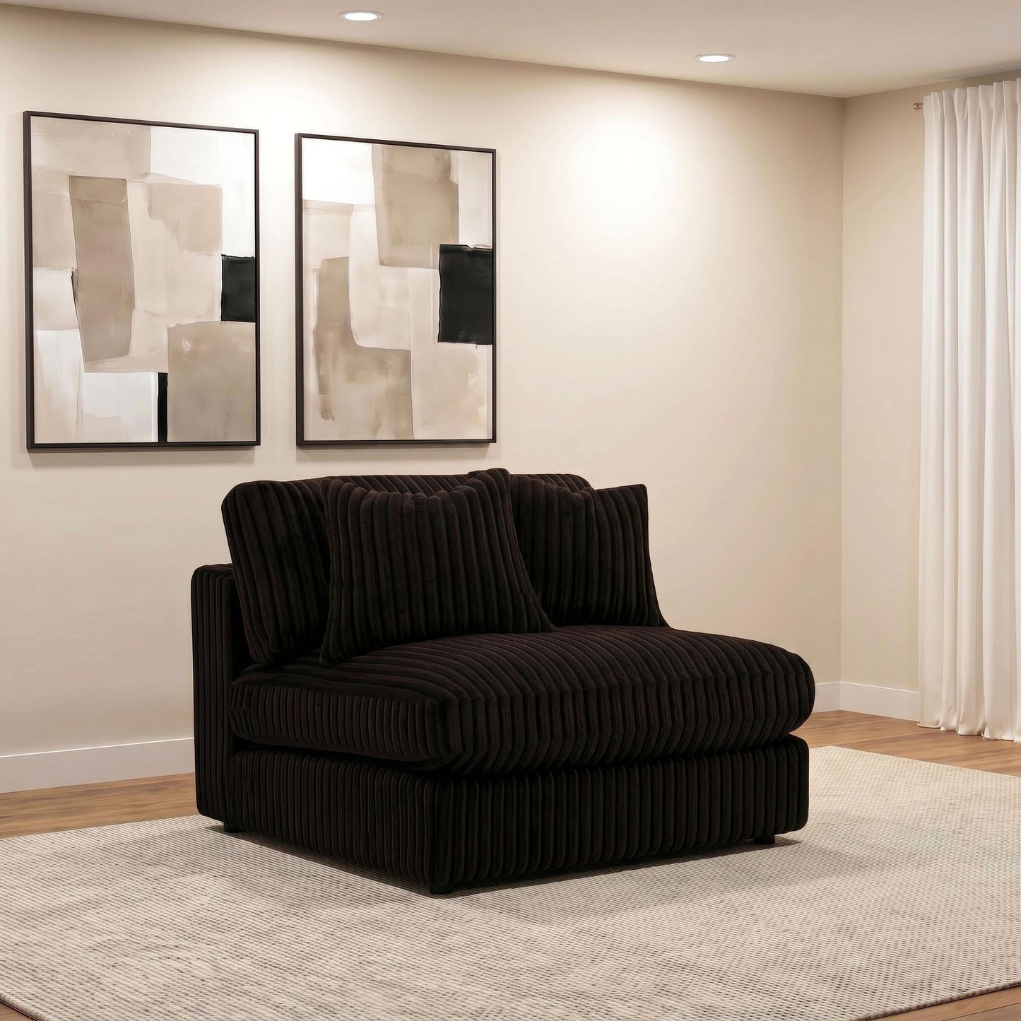 Blaine Upholstered Armless Chair Chocolate