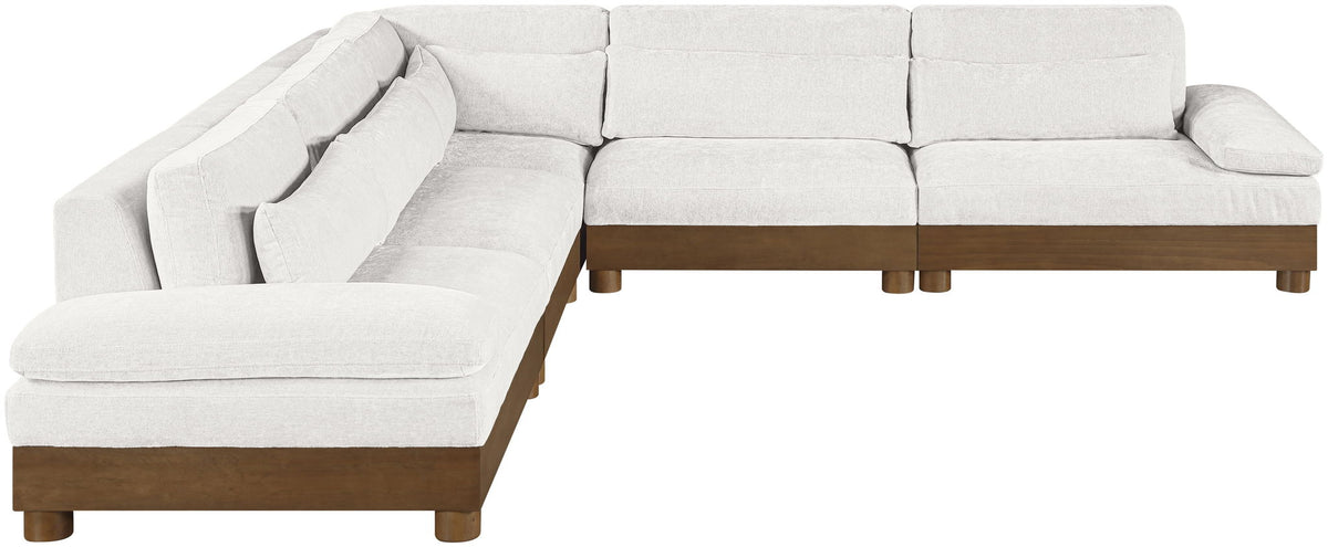 Turin - Chenille Fabric Upholstered Modular Sectional - Cream