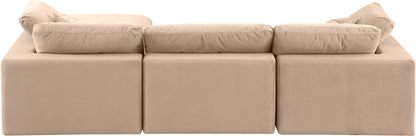 Comfy - 4 Piece Velvet Modular Sectional With Chaise
