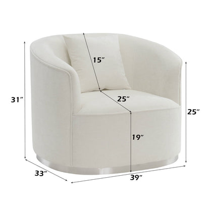 Odette - Chair With Pillow - Beige Chenille