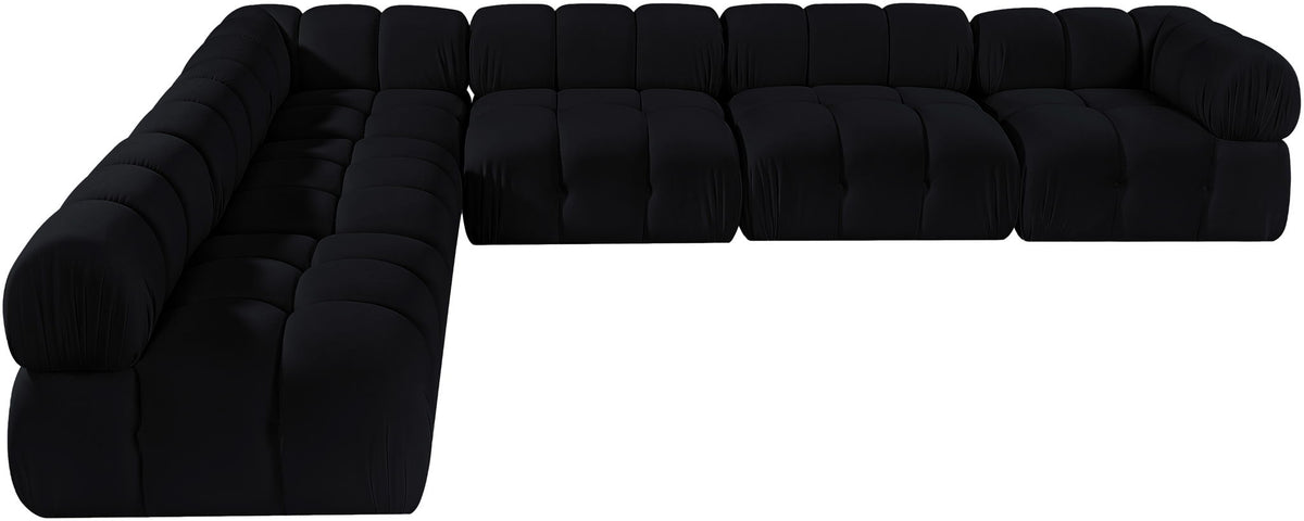 Orin - Velvet 6 Piece Modular L-Shaped Sectional