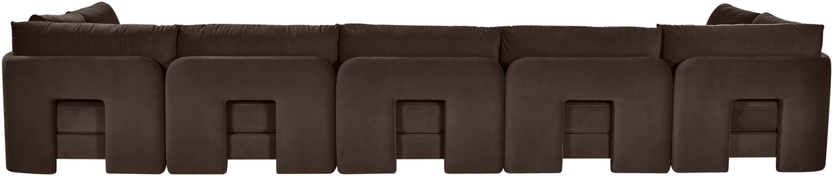 Hammond - Velvet Performance Fabric Upholstered 7 Piece U-Shaped Armless Sectional