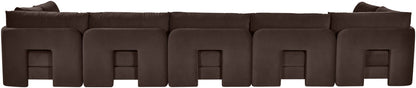 Hammond - Velvet Performance Fabric Upholstered 7 Piece U-Shaped Armless Sectional