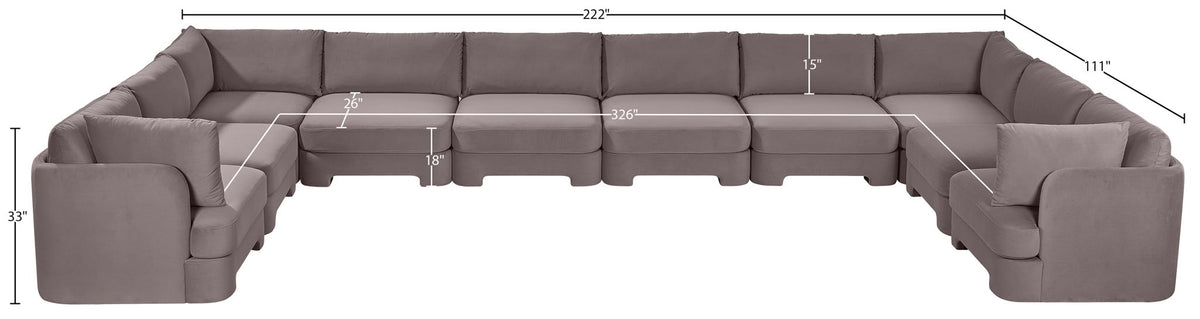 Hammond - Velvet Performance Fabric Upholstered 10 Piece Sectional