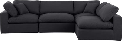 Comfy - 4 Piece Linen Fabric Modular Armless Sectional