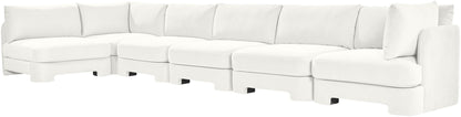 Hammond - Velvet Performance Fabric Upholstered 6 Piece L-Shaped Armless Sectional