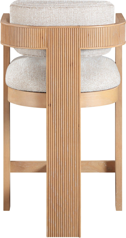Sacha - Linen Stool With Natural Base