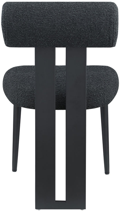 Dario - Boucle Dining Chair With Black Frame (Set of 2)