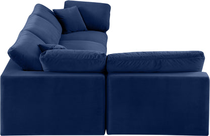 Comfy - 4 Piece Velvet Modular Armless Sectional