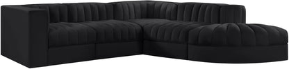 Rummi - Velvet Performance Fabric Upholstered 5 Piece Modular Sectional