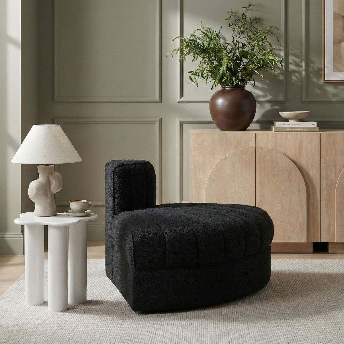 Rummi - Velvet Performance Fabric Upholstered Modular Chair
