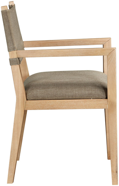 Avon - Linen Textured Performance Fabric Upholstered Dining Arm Chair