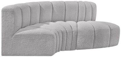 Arc - Boucle Fabric 3 Piece Modular L-Shaped Sofa
