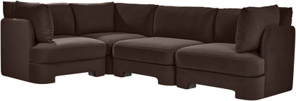 Hammond - Velvet Performance Fabric Upholstered 4 Piece Sectional