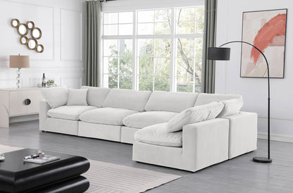 Comfy - 5 Piece Velvet Modular Sectional
