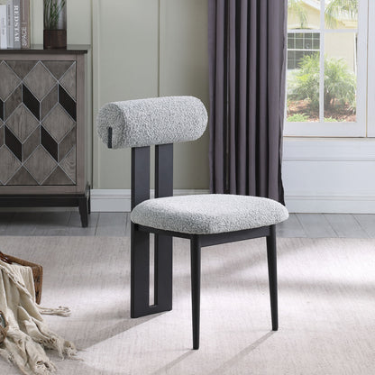 Dario - Boucle Dining Chair With Black Frame (Set of 2)