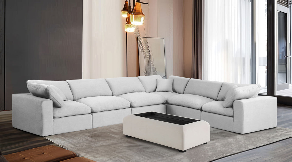 Comfy - 6 Piece Linen Modular Corner Sectional
