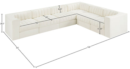Rummi - Velvet Performance Fabric Upholstered 6 Piece Modular Sectional