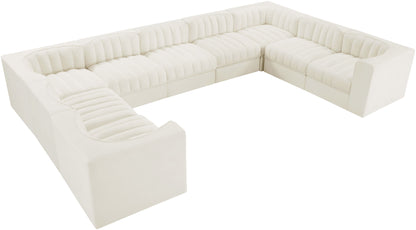 Rummi - Velvet Performance Fabric Upholstered 9 Piece Modular Sectional