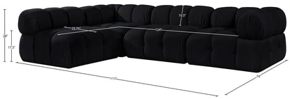 Orin - Fabric Velvet 4 Piece Modular Sectional