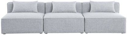 Cube - Linen Modular 3 Seat Armless Sofa