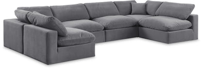 Comfy - 6 Piece Velvet Modular Armless Sectional