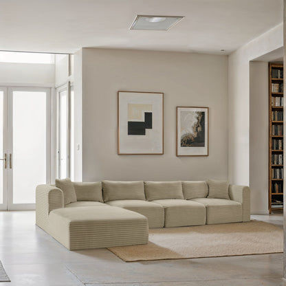 Shaggy - 5 Piece Modular Sectional With Ottoman