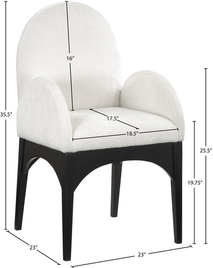 Waldorf - Chenille Dining Arm Chair With Black Legs