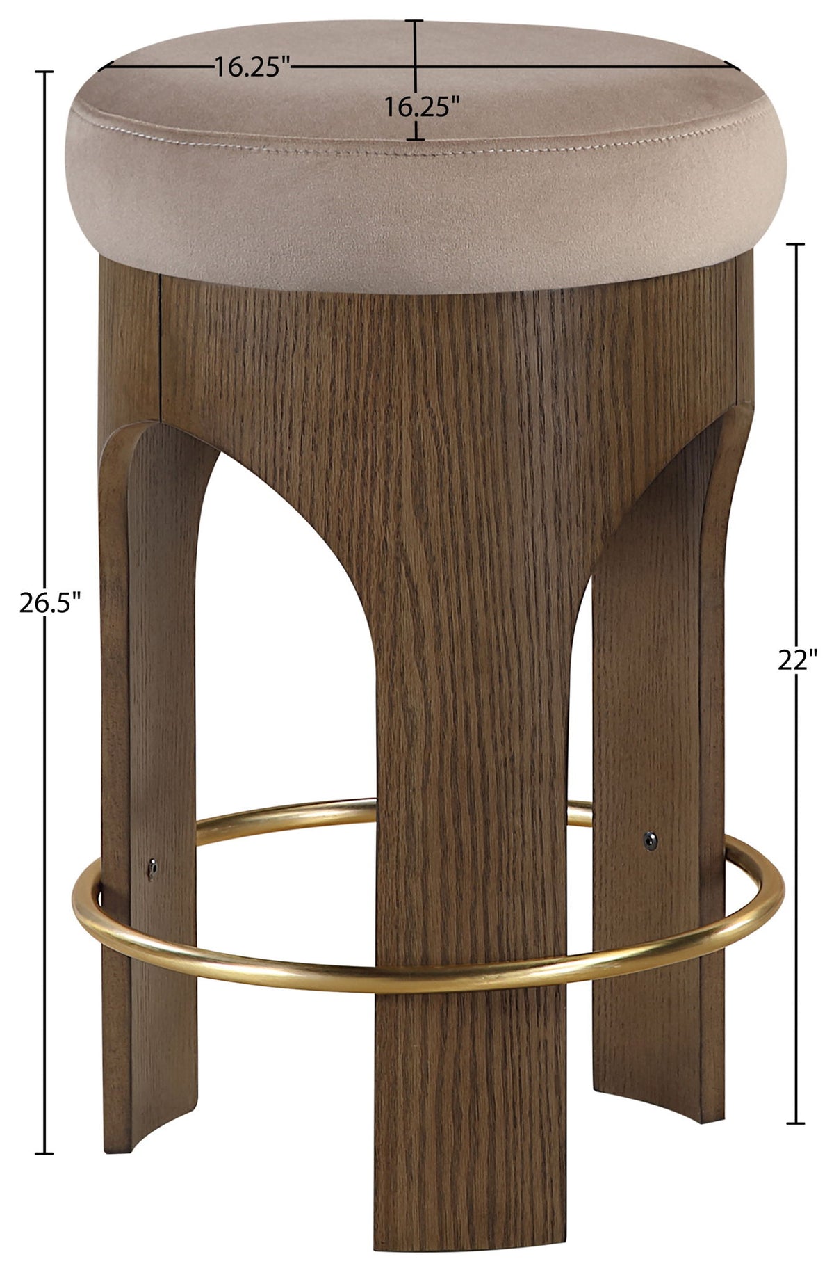 Bocceli - Counter Stool - Brown Base