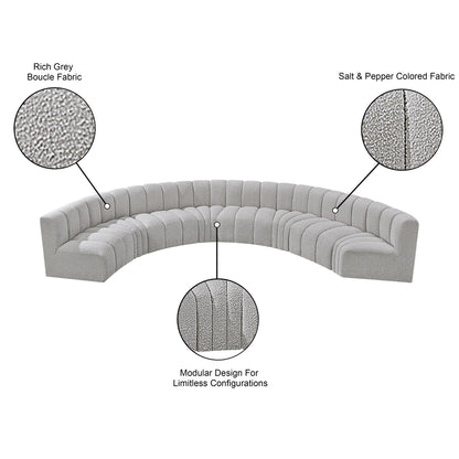 Arc - Boucle Fabric 8 Piece U-Shaped Modular Sofa