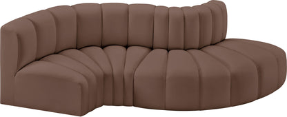 Arc - Faux Leather 4 Piece L-Shaped Modular Sofa