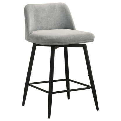 Mellor Fabric Upholstered Swivel Counter Chair Grey (Set of 2)