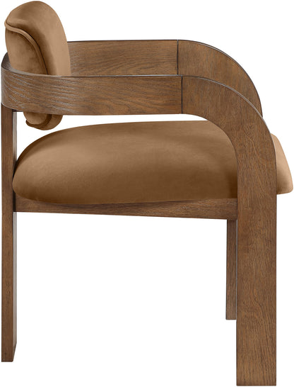 Cedra - Velvet Performance Fabric Upholstered Dining Chair (Set of 2) - Brown Frame