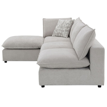 Marisa - Modular Left Facing Loveseat With 2 Pillows - Beige Boucle