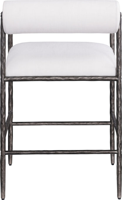 Axis - Linen Textured Cream Fabric Upholstered Counter Stool (Set of 2)