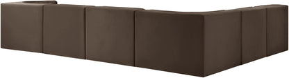 Rummi - Velvet Performance Fabric Upholstered 6 Piece Modular Sectional