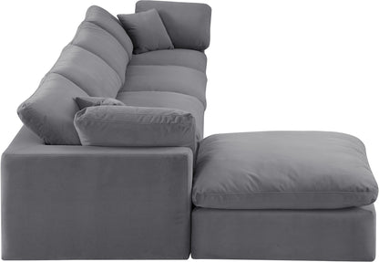 Comfy - 5 Piece Velvet Modular Sectional With Chaise