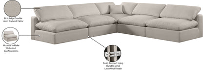 Comfy - 5 Piece Linen Modular Corner Armless Sectional