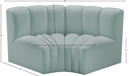 Arc - Faux Leather 2 Piece Modular Sofa