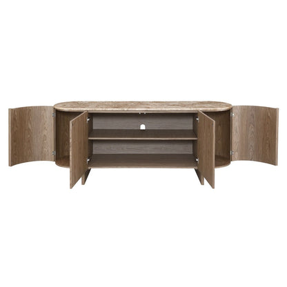 Markku - Console Table With Natural Marble - Oak