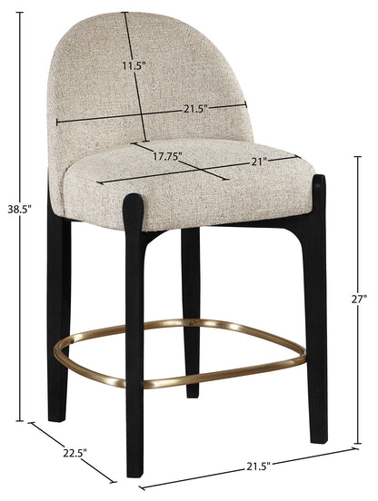 Torino - Counter Stool With Brushed Black Base