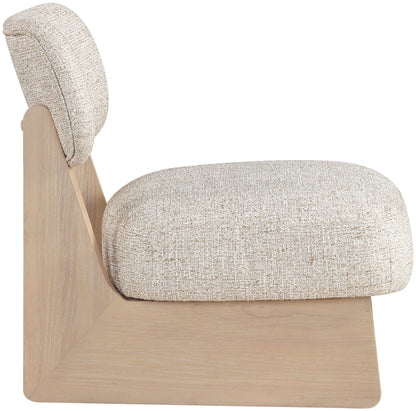 Vetra - Linen Textured Fabric Upholstered Accent Chair With Natural Base