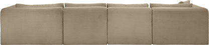 Shaggy - Fabric 5 Piece Modular Sectional With Chaise And Ottoman