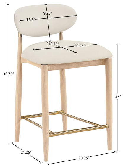Riccio - Stool - Natural And Gold Frame