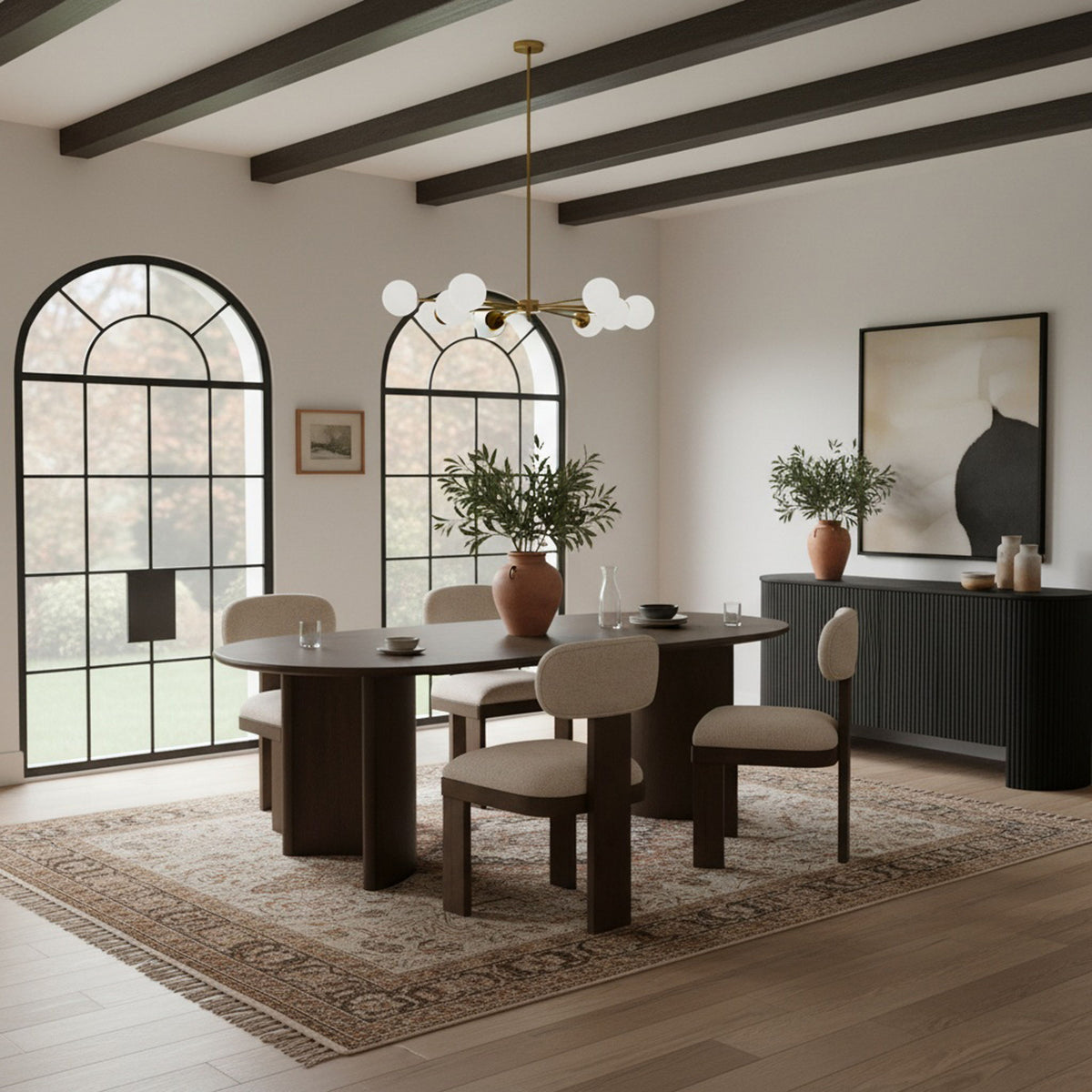 Caldra - Oak Veneer And Solid Wood Dining Table