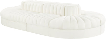 Rummi - Oval Velvet Performance Fabric Upholstered 8 Piece Modular Sectional