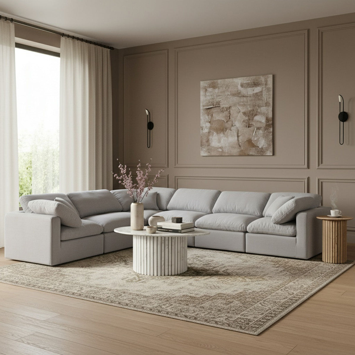 Indulge - Linen 6 Piece Modular Corner Sectional