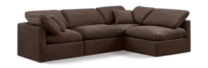 Indulge - Velvet 4 Piece Modular Sectional